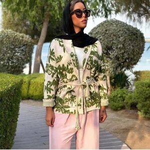 NWT Maje Cardigan Sweater jacket Palm Tree NO BELT  New medium M 2